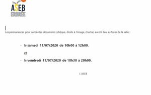 Permanences au foyer de la salle