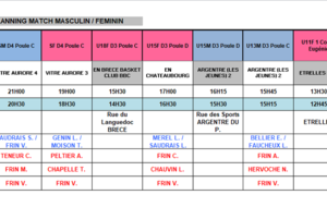 Planning du 9 et 10 Octobre 2021