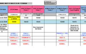 Planning du 12 et 13 Mars 2022 Modifié
