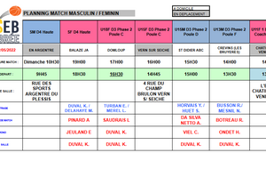 Planning du 21 et 22 Mai 2022