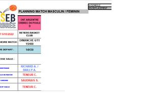 Planning du 06/11