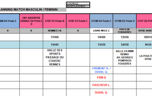Planning du 26 et 27 Novembre