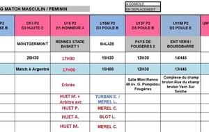 Planning du 03 et 04 Février 2024