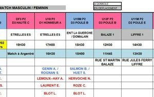Planning du 16 et 17 Février 2024 