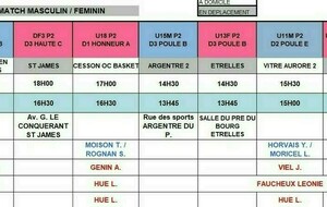 Planning du 16 et 17 Mars 2024