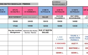 Planning du 30 et 31 Mars 2024
