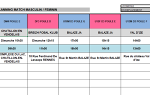 Planning du 22 et 23 Novembre 2025