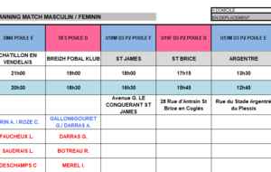Planning du 21 Mars 2026