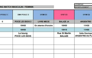 Planning du 3 octobre 2026
