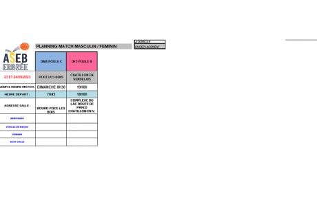 Planning 23 et 24 Septembre 2023