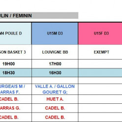 Planning du 26 septembre 2026